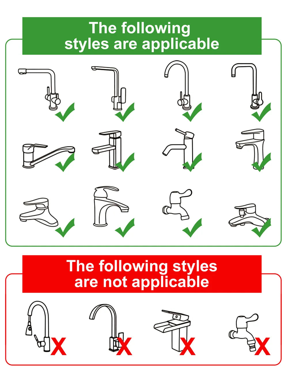 1080° Rotatable Extension Faucet Sprayer Head Water Tap Nozzle Universal Bathroom Tap Extend Adapter Aerator 2 Spray Modes