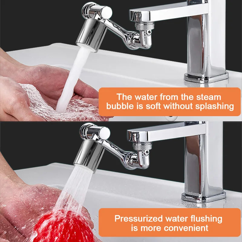 1080° Rotatable Extension Faucet Sprayer Head Water Tap Nozzle Universal Bathroom Tap Extend Adapter Aerator 2 Spray Modes