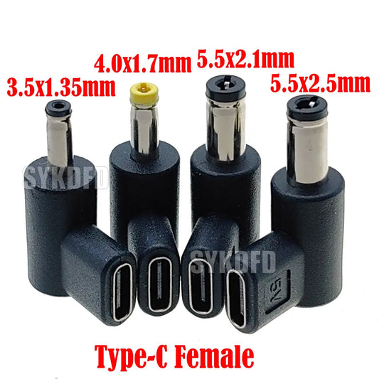 DC Power Connector Universal 5V TypeC to DC 3.5x1.35mm/4.0x1.7mm/ 5.5x2.1mm/5.5x2.5mm Male Jack Plug Charge Adapter Converter